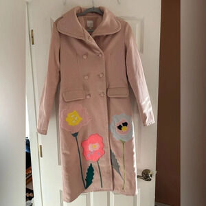 Lyn Around Designer Pink floral coat jacket size small S Barbie